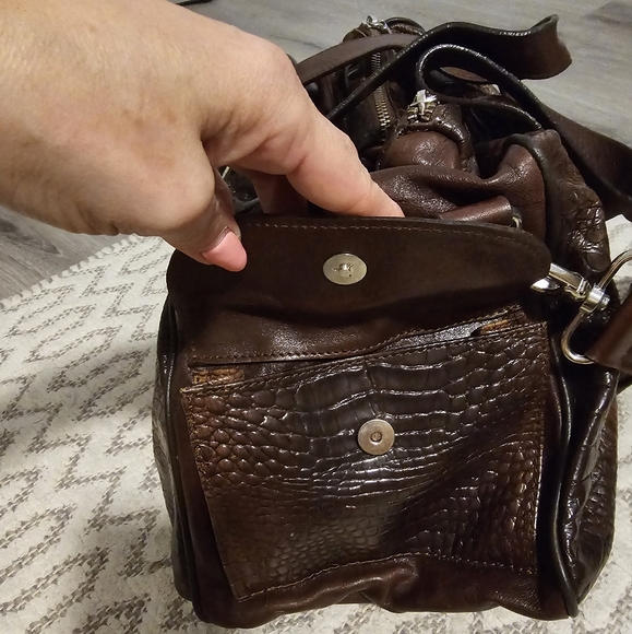 RIPANI brown leather sholder or cross body bag.